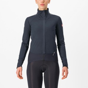 Castelli ALPHA DOPPIO ROS W レディース ジャケット 黒 シルバー 暗 | 931620-JBV