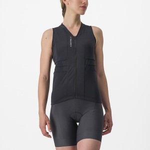 Castelli ANIMA 4 SLEEVELESS レディース ユニフォーム 黒 白 | 261059-IBX