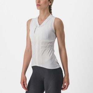 Castelli ANIMA 4 SLEEVELESS レディース ユニフォーム 白 黒 | 379168-KID