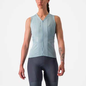 Castelli ANIMA 4 SLEEVELESS レディース ユニフォーム 青 暗グレー 青 | 740892-VBA