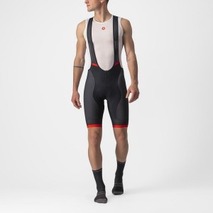 Castelli COMPETIZIONE KIT メンズ ビブショーツ 黒 赤 | 371084-OJP