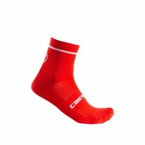 Castelli ENTRATA 9 メンズ ソックス 赤 | 283651-OGR