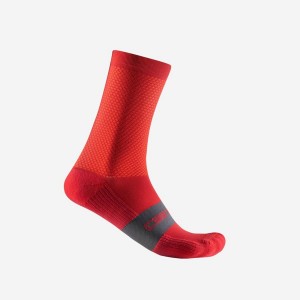 Castelli ESPRESSO 15 メンズ ソックス 赤 | 824170-QCJ