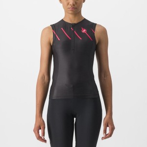 Castelli FREE 2 W TRI SINGLET レディース スーツ 黒 | 728346-JKW