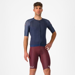 Castelli FREE AERO RC CLASSIC メンズ ビブショーツ 深いボルドー 白 | 249835-HYF