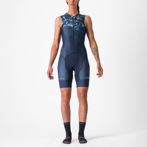 Castelli FREE SANREMO W SLEEVELESS レディース スーツ 青 ライトターコイズ | 187902-YCV