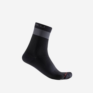 Castelli PROLOGO LITE 15 メンズ ソックス 黒 暗グレー | 176295-MHO