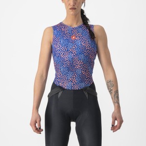 Castelli PRO MESH 4 W SLEEVELESS レディース ベースレイヤー 紫 白 | 049728-TNF