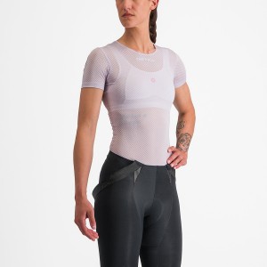 Castelli PRO MESH W SHORT SLEEVE レディース ベースレイヤー 紫 白 | 982356-TLA