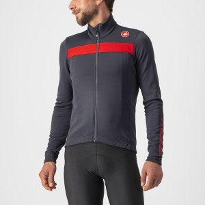 Castelli PURO 3 FZ メンズ ユニフォーム 暗グレー 赤 | 459637-XJS