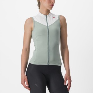 Castelli SOLARIS SLEEVELESS レディース ユニフォーム 緑 白 | 956703-EQX