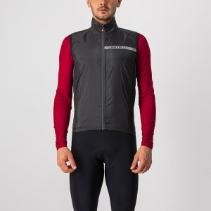 Castelli SQUADRA STRETCH メンズ ベスト 黒 暗グレー | 158279-EMS