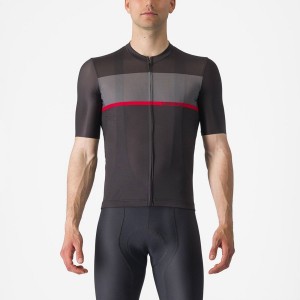 Castelli TRADIZIONE メンズ ユニフォーム 黒 暗グレー 赤 | 458296-PAN