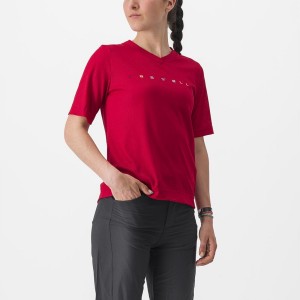 Castelli TRAIL TECH 2 W TEE レディース ユニフォーム 暗赤 | 607314-JYK