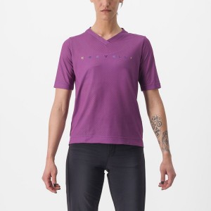 Castelli TRAIL TECH 2 W TEE レディース ユニフォーム 紫 | 790461-NOG