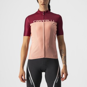 Castelli VELOCISSIMA レディース ユニフォーム ピンク ボルドー | 125980-NXQ