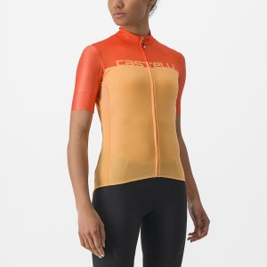 Castelli VELOCISSIMA レディース ユニフォーム オレンジ 深い赤 | 862794-SKG