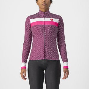 Castelli VOLARE LS レディース ユニフォーム 白 ピンク | 791268-TJI