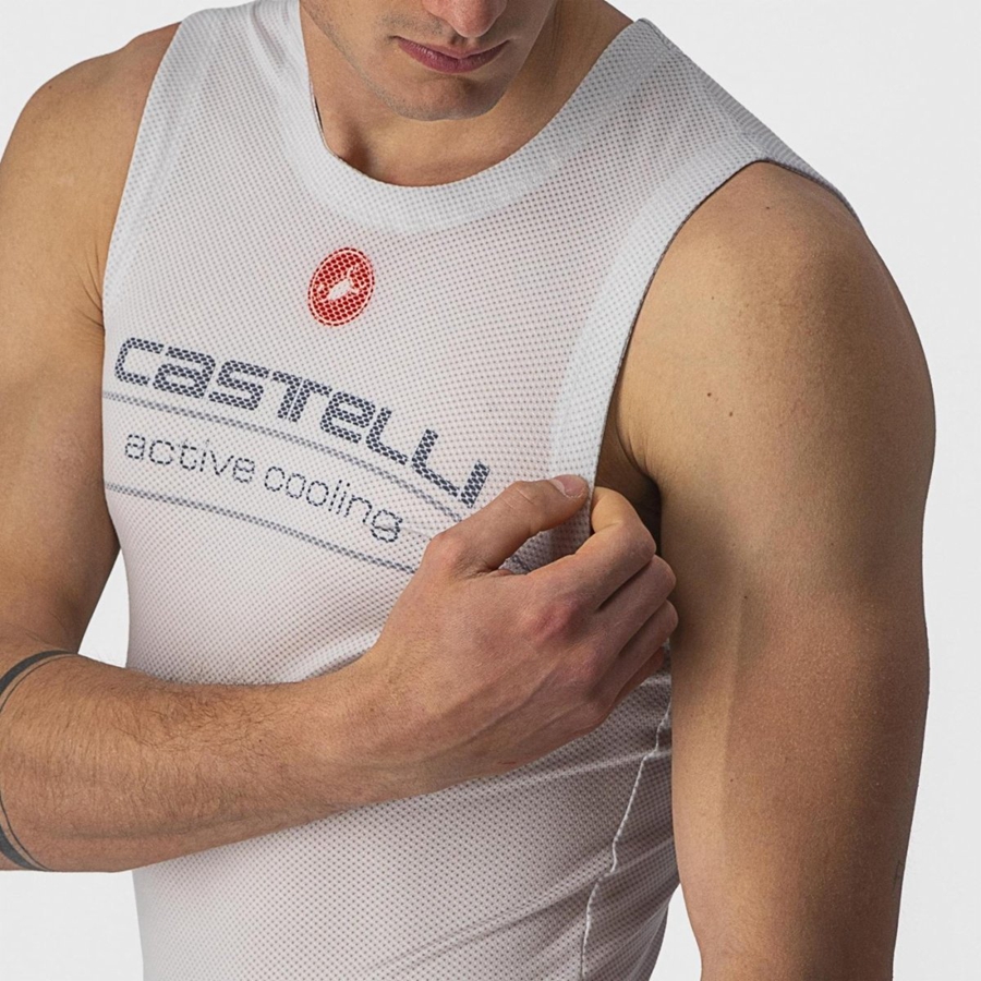 Castelli ACTIVE COOLING SLEEVELESS メンズ ベースレイヤー シルバー グレー | 547291-MAC