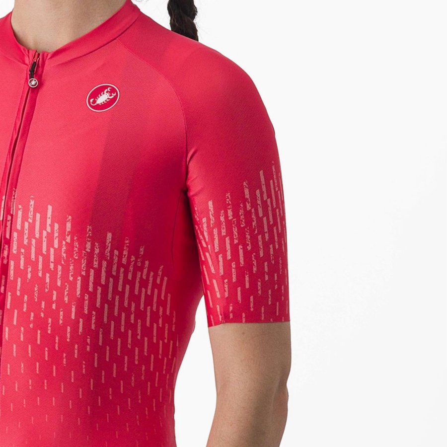 Castelli AERO PRO W レディース ユニフォーム 赤 | 596341-WMX