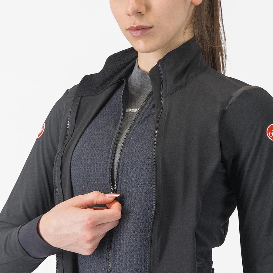 Castelli ALPHA FLIGHT ROS W レディース ジャケット 黒 黒 | 598631-WNC