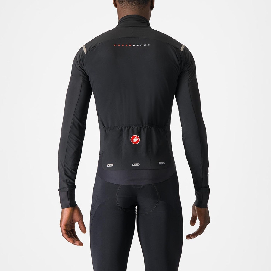 Castelli ALPHA FLIGHT ROS メンズ ジャケット 黒 シルバー 暗 | 296783-CHL