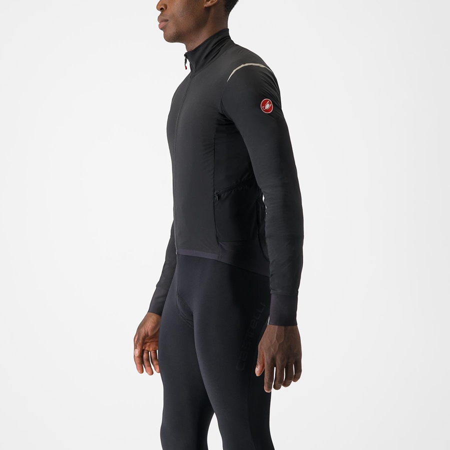 Castelli ALPHA FLIGHT ROS メンズ ジャケット 黒 シルバー 暗 | 296783-CHL