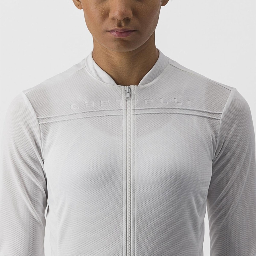 Castelli ANIMA 4 LONG SLEEVE レディース ユニフォーム 白 | 618357-RWA