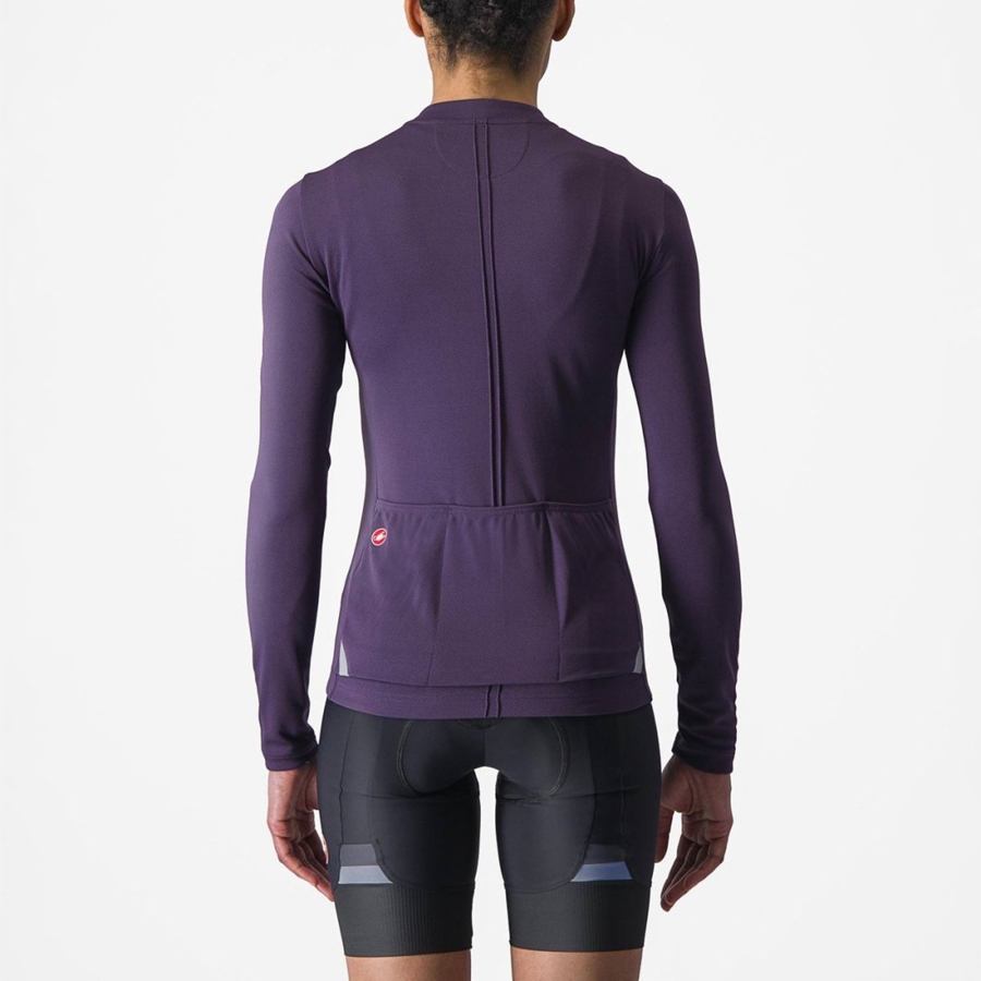 Castelli ANIMA 4 LONG SLEEVE レディース ユニフォーム 紫 | 970623-UPM