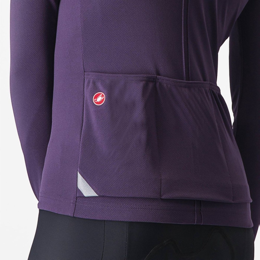 Castelli ANIMA 4 LONG SLEEVE レディース ユニフォーム 紫 | 970623-UPM