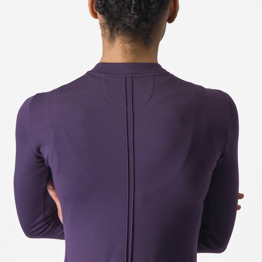 Castelli ANIMA 4 LONG SLEEVE レディース ユニフォーム 紫 | 970623-UPM