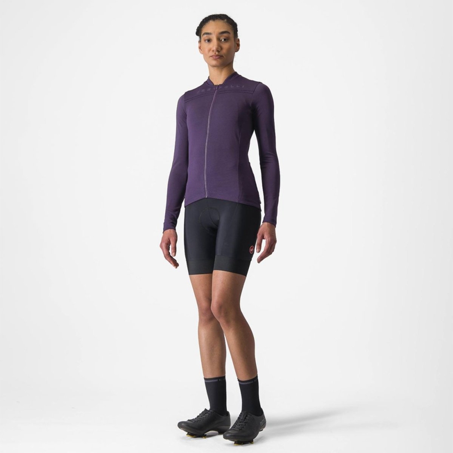 Castelli ANIMA 4 LONG SLEEVE レディース ユニフォーム 紫 | 970623-UPM