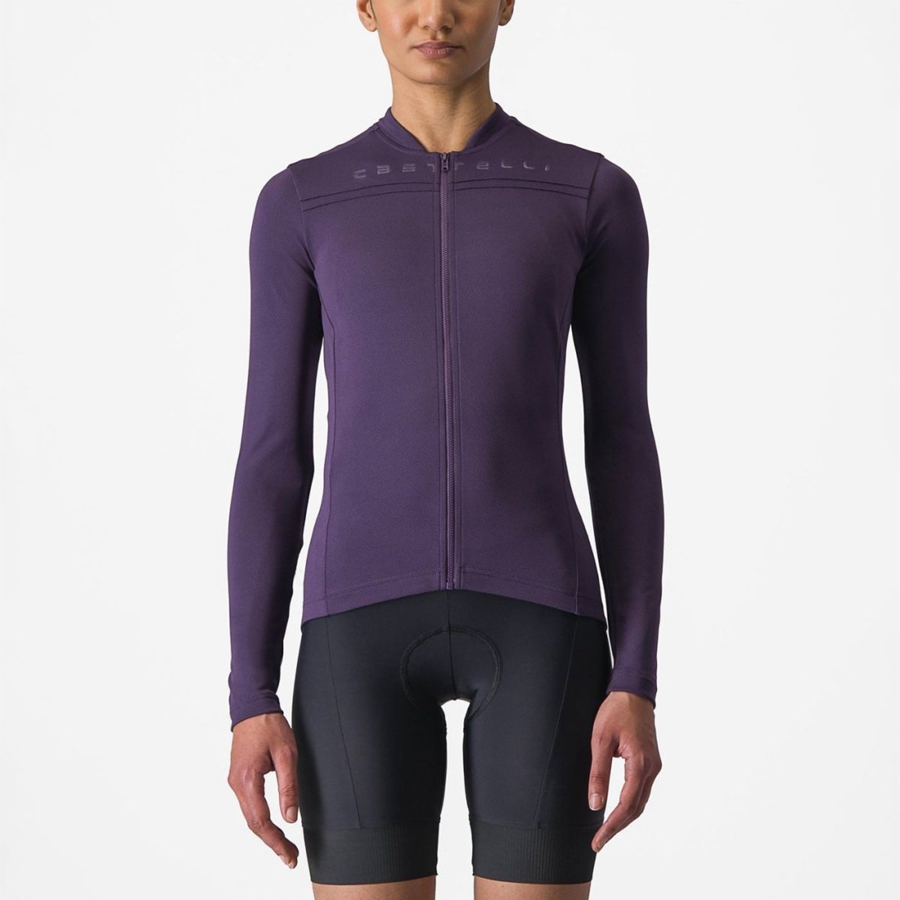 Castelli ANIMA 4 LONG SLEEVE レディース ユニフォーム 紫 | 970623-UPM