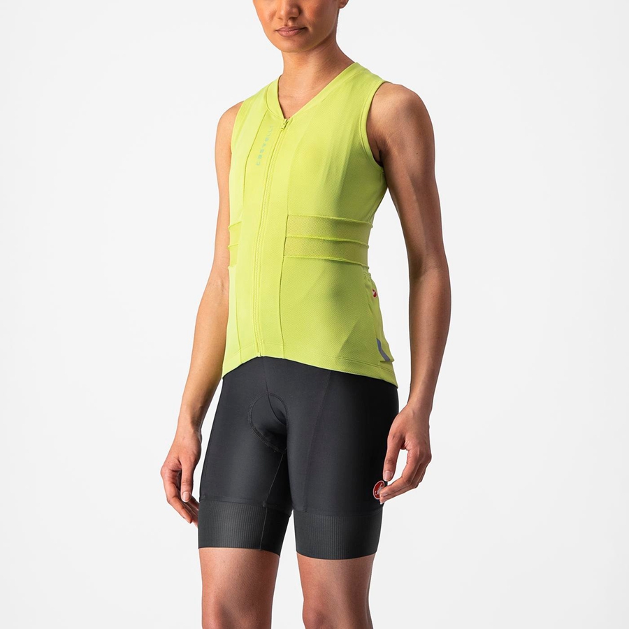 Castelli ANIMA 4 SLEEVELESS レディース ユニフォーム ライト緑 | 193870-MLD