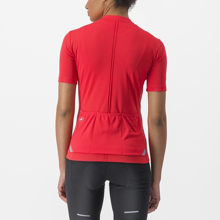 Castelli ANIMA 4 レディース ユニフォーム 赤 | 902685-IRY