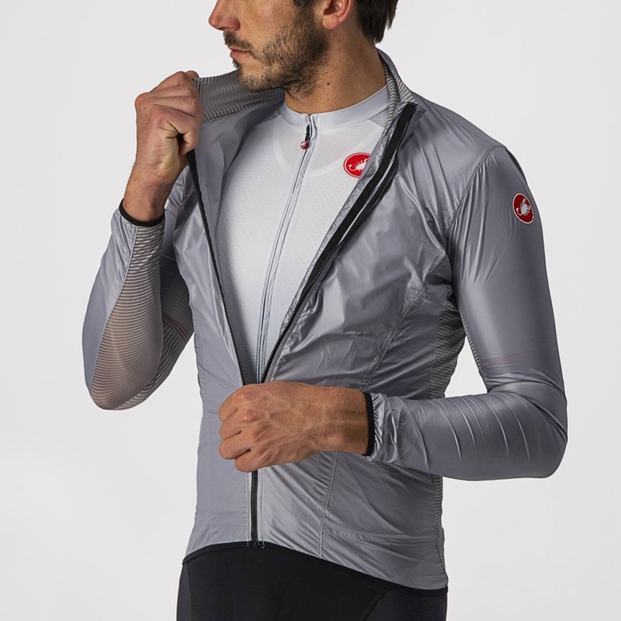 Castelli ARIA SHELL メンズ 保護 シルバー グレー | 578209-ZBQ