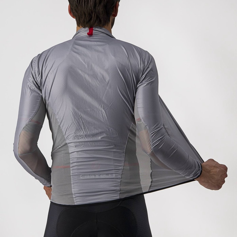 Castelli ARIA SHELL メンズ 保護 シルバー グレー | 578209-ZBQ