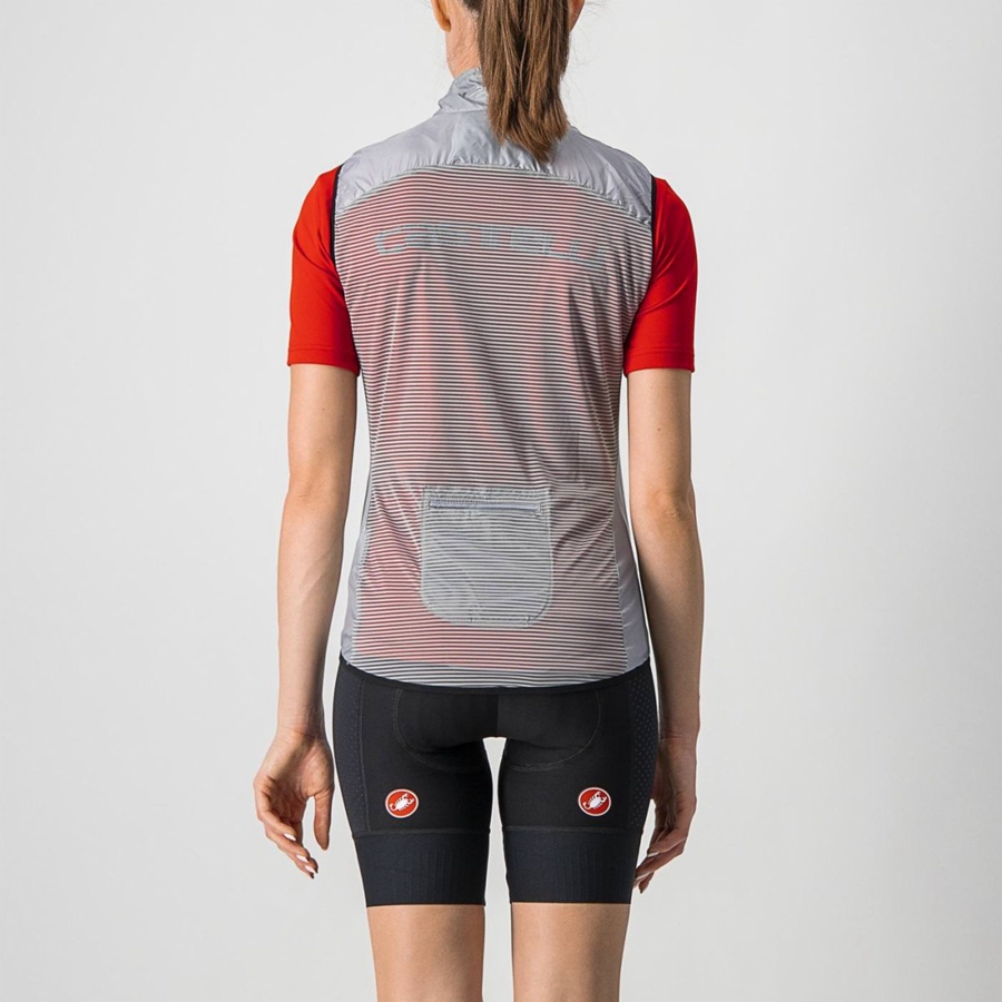 Castelli ARIA W レディース ベスト シルバー グレー | 013567-CJF