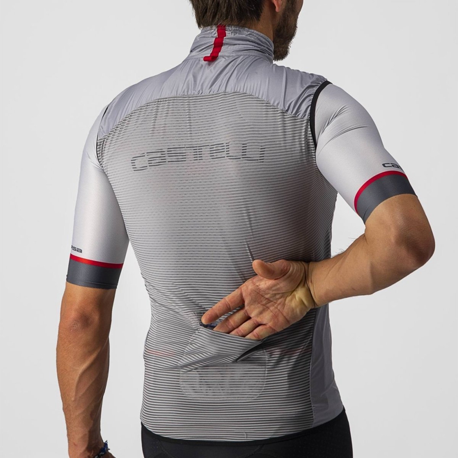 Castelli ARIA メンズ ベスト シルバー グレー | 246708-KQL