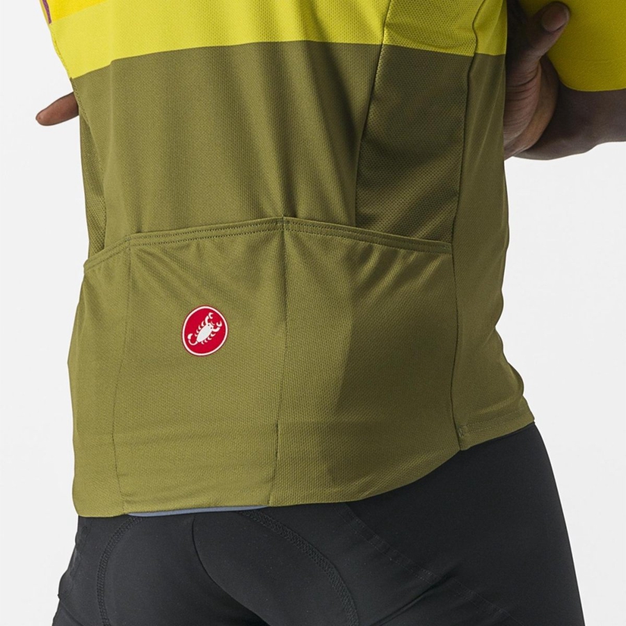 Castelli A BLOCCO メンズ ユニフォーム 緑 | 608542-ZNU