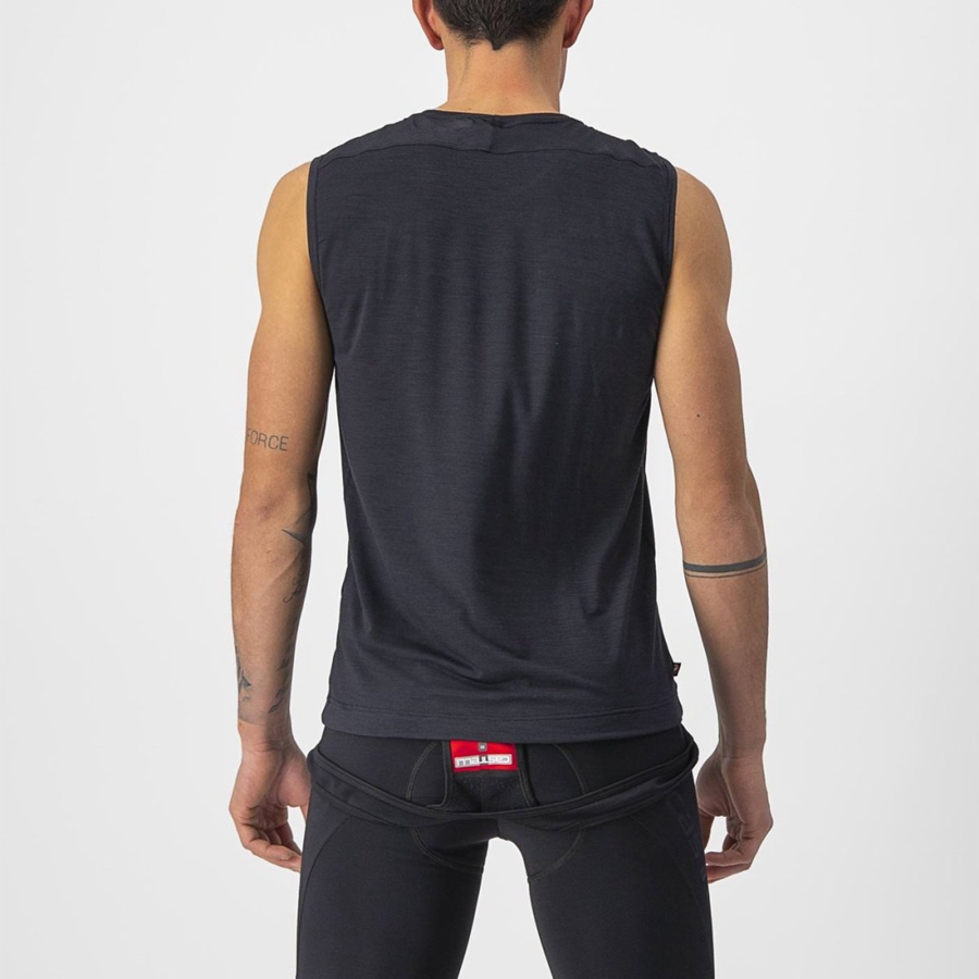 Castelli BANDITO WOOL SLEEVELESS メンズ ベースレイヤー 黒 | 674382-GTB