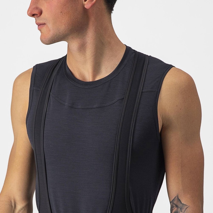 Castelli BANDITO WOOL SLEEVELESS メンズ ベースレイヤー 黒 | 674382-GTB