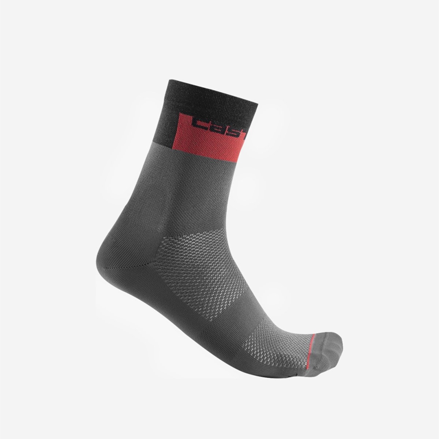 Castelli BLOCCO 15 メンズ ソックス 暗グレー | 972031-KDB