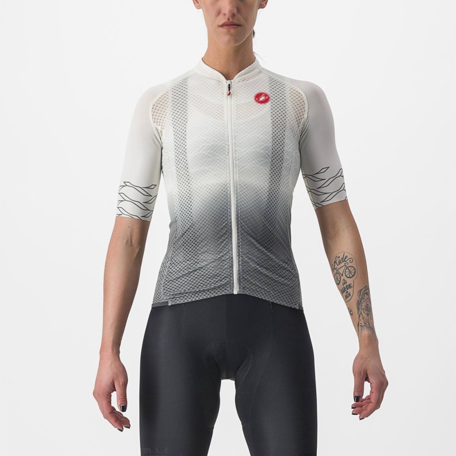 Castelli CLIMBER\'S 2.0 W レディース ユニフォーム 白 オリーブ | 927381-MQC