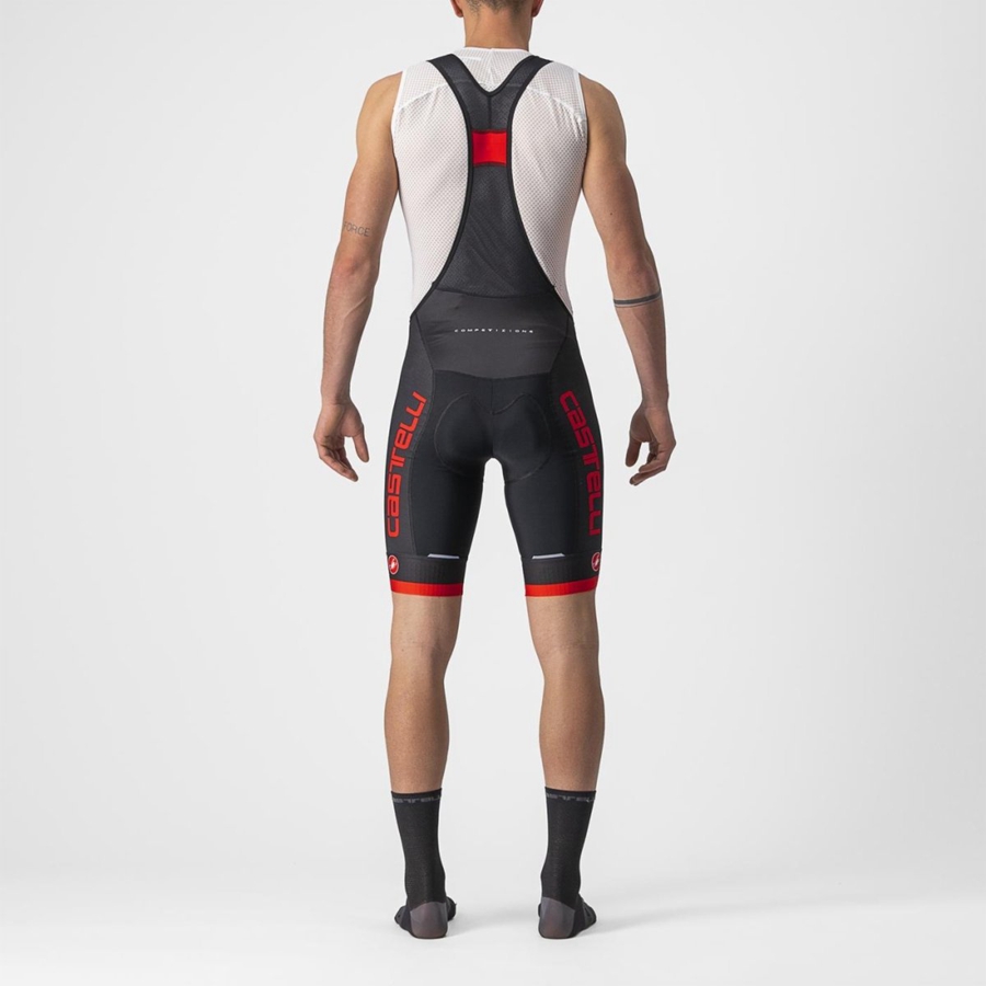 Castelli COMPETIZIONE KIT メンズ ビブショーツ 黒 赤 | 371084-OJP