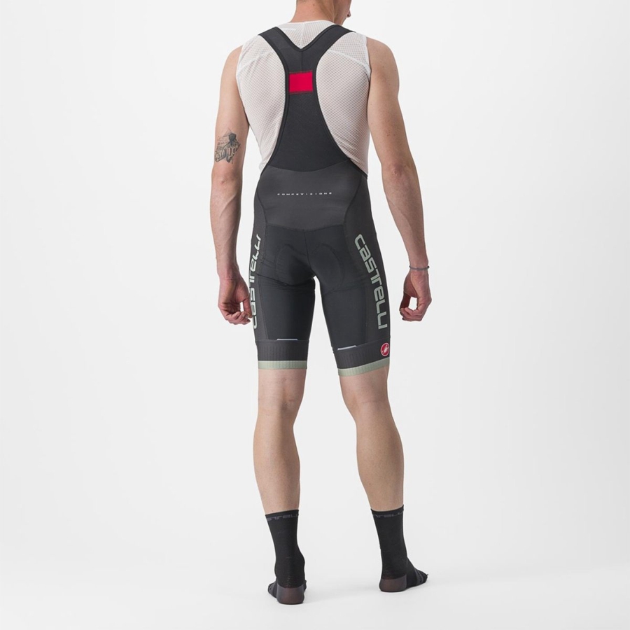 Castelli COMPETIZIONE KIT メンズ ビブショーツ 黒 緑 | 764039-TDC