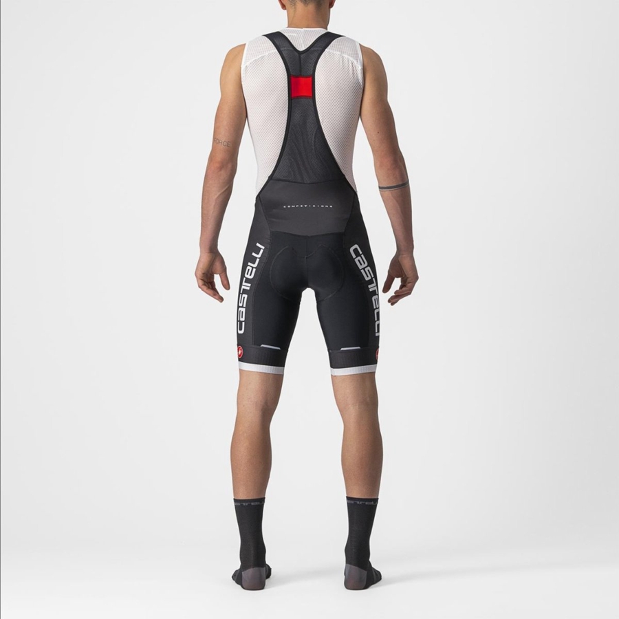 Castelli COMPETIZIONE KIT メンズ ビブショーツ 黒 シルバー グレー | 723901-GBS