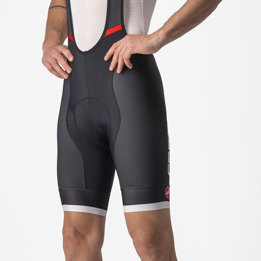 Castelli COMPETIZIONE KIT メンズ ビブショーツ 黒 シルバー グレー | 723901-GBS