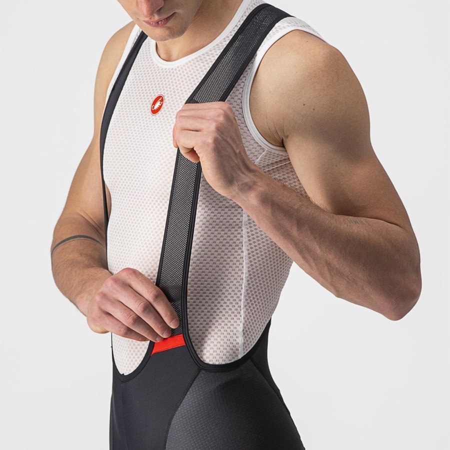 Castelli COMPETIZIONE KIT メンズ ビブショーツ 黒 シルバー グレー | 723901-GBS