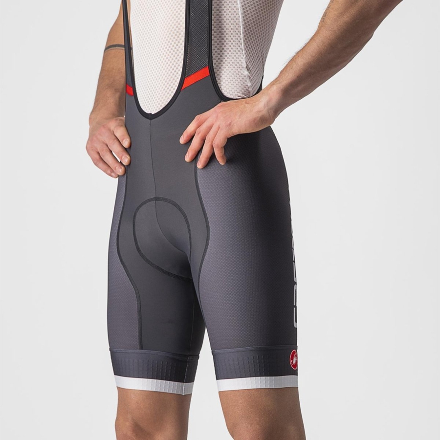 Castelli COMPETIZIONE KIT メンズ ビブショーツ 暗グレー シルバー グレー | 728695-DAF